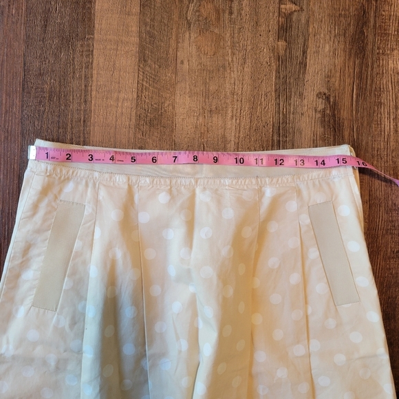 J.Crew Light Tan White Polka Dot A-line Skirt - Picture 7 of 8